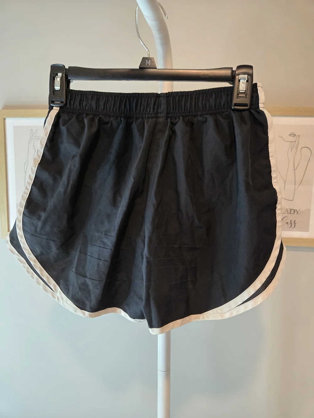Nike Black Running Shorts with White Piping